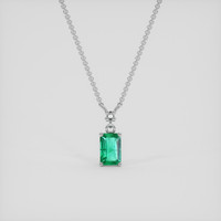 0.49 Ct. Emerald Necklace, Silver 1