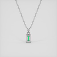0.49 Ct. Emerald Necklace, Silver 4