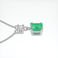 0.66 Ct. Emerald Necklace, 18K White Gold 3
