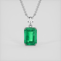 2.41 Ct. Emerald Necklace, 18K White Gold 1
