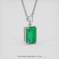 2.41 Ct. Emerald Necklace, 18K White Gold 2