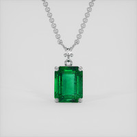 3.15 Ct. Emerald Necklace, 18K White Gold 1
