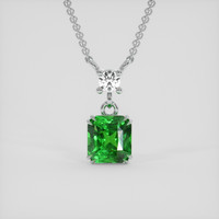 1.02 Ct. Green Tsavorite Garnet Necklace, 18K White Gold 1