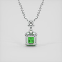 1.02 Ct. Green Tsavorite Garnet Necklace, 18K White Gold 4