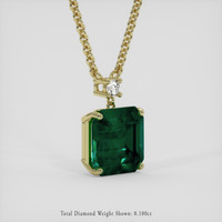 5.07 Ct. Emerald Necklace, 18K Yellow Gold 2