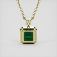 5.07 Ct. Emerald Necklace, 18K Yellow Gold 4