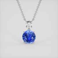 6.15 Ct. Blue Sapphire Necklace, Platinum 950 1