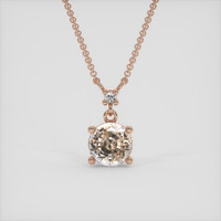 1.35 Ct. Padparadscha Sapphire Necklace, 14K Rose Gold 1