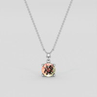 0.66 Ct. Multi Color Tourmaline Necklace, 10K White Gold 1
