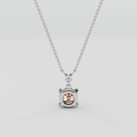 0.66 Ct. Multi Color Tourmaline Necklace, 10K White Gold 4