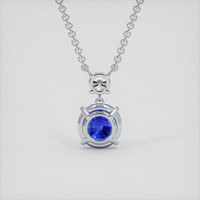 6.15 Ct. Blue Sapphire Necklace, 10K White Gold 4