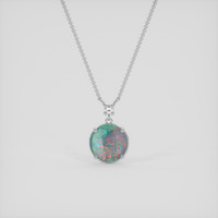 0.98 Ct. Multi Color Opal Necklace, 18K White Gold 1