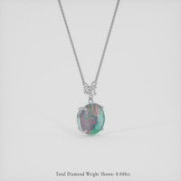 0.98 Ct. Multi Color Opal Necklace, 18K White Gold 2