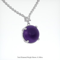 9.21 Ct. Purple Sapphire Necklace, 18K White Gold 2