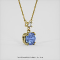 1.35 Ct. Blue Sapphire Necklace, 10K Yellow Gold 2