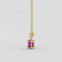 2.09 Ct. Pinkish Purple Sapphire Necklace, 14K Yellow Gold 3