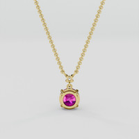 2.09 Ct. Pinkish Purple Sapphire Necklace, 14K Yellow Gold 4