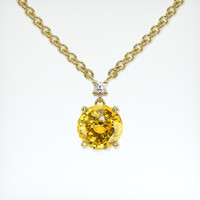 2.09 Ct. Yellow Sapphire Necklace, 14K Yellow Gold 1