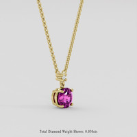 2.09 Ct. Pinkish Purple Sapphire Necklace, 18K Yellow Gold 2