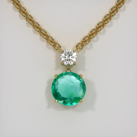 4.56 Ct. Emerald Necklace, 18K Yellow Gold 1