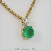 4.56 Ct. Emerald Pendant, 18K Yellow Gold 2