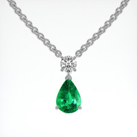 2.25 Ct. Emerald Necklace, Platinum 950 1