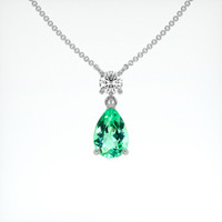 1.10 Ct. Emerald Necklace, Platinum 950 1