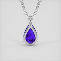 4.42 Ct. Violet Tanzanite Necklace, Platinum 950 4