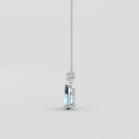 1.50 Ct. Blue Aquamarine Necklace, Platinum 950 3