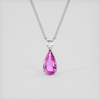 2.52 Ct. Pinkish Purple Sapphire Necklace, Platinum 950 1