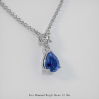 0.85 Ct. Sapphire Necklace, 14K White Gold 2