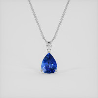 1.62 Ct. Blue Sapphire Necklace, 14K White Gold 1
