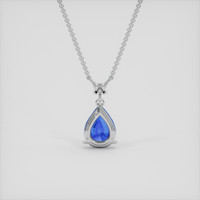 1.62 Ct. Blue Sapphire Necklace, 14K White Gold 4