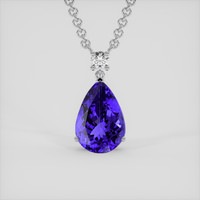 4.42 Ct. Violet Tanzanite Necklace, 14K White Gold 1
