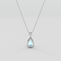1.50 Ct. Blue Aquamarine Necklace, 14K White Gold 4