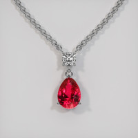 1.57 Ct. Ruby Necklace, 14K White Gold 1