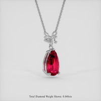 1.55 Ct. Ruby Necklace, 14K White Gold 2