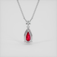 1.55 Ct. Ruby Necklace, 14K White Gold 4