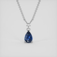 0.38 Ct. Blue Sapphire Necklace, 14K White Gold 1