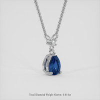 0.38 Ct. Blue Sapphire Necklace, 14K White Gold 2