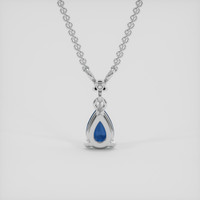 0.38 Ct. Blue Sapphire Necklace, 14K White Gold 4