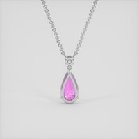 2.52 Ct. Pinkish Purple Sapphire Necklace, 14K White Gold 4