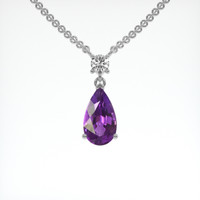 2.04 Ct. Purple Sapphire Necklace, 14K White Gold 1