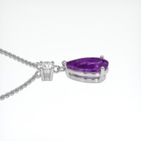 2.04 Ct. Purple Sapphire Necklace, 14K White Gold 3