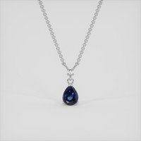 0.44 Ct. Blue Sapphire Necklace, 14K White Gold 1