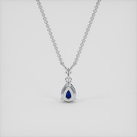 0.44 Ct. Blue Sapphire Necklace, 14K White Gold 4