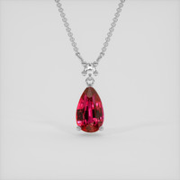 1.55 Ct. Ruby Necklace, 18K White Gold 1