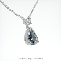 1.03 Ct. Greyish Blue Sapphire Necklace, 18K White Gold 2