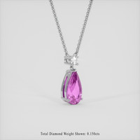 2.52 Ct. Pinkish Purple Sapphire Necklace, 18K White Gold 2