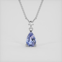 0.93 Ct. Bi Color Sapphire Necklace, 18K White Gold 1
